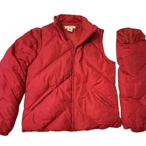 J Crew Women's Down-filled‎ Puffer Jacket Removable Sleeve Size M Fair Condition